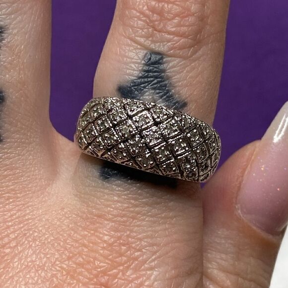 💛 Classic 925 Diamond Dome Statement Ring - Picture 3 of 7